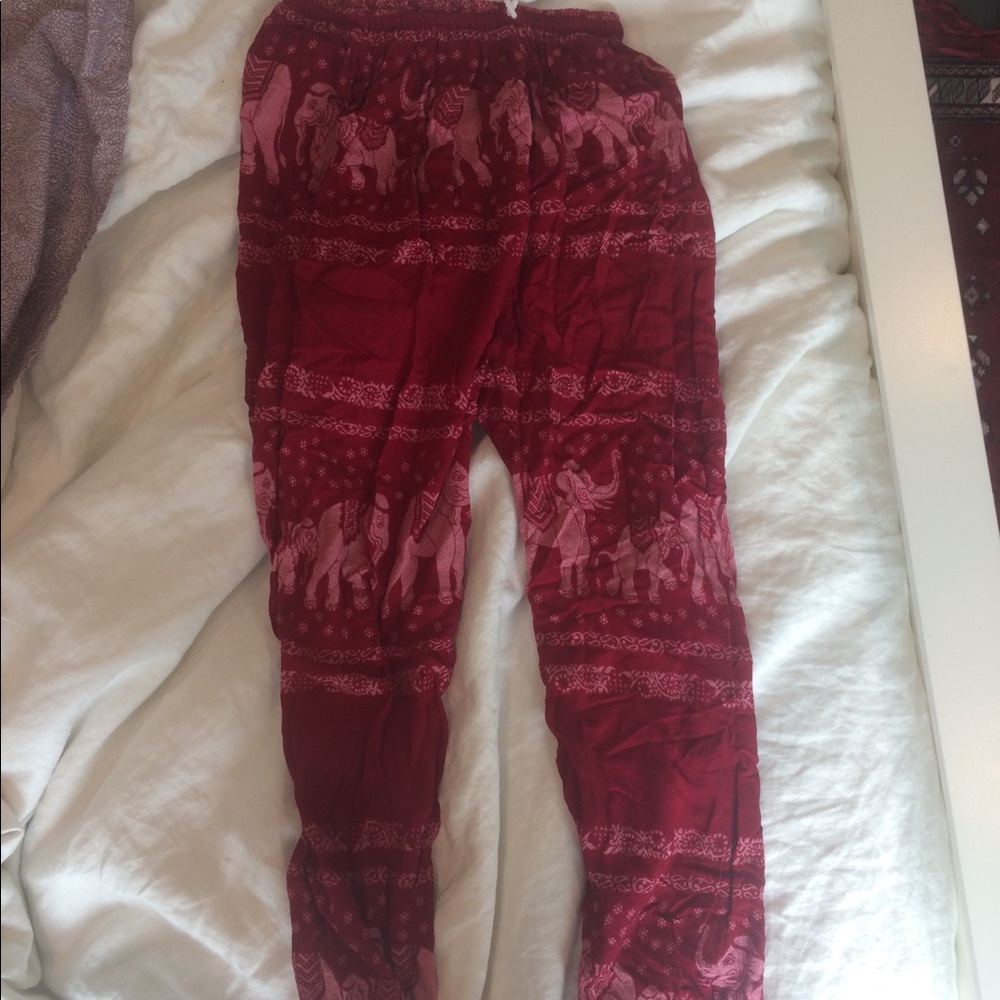 Authentic from Thailand red elephant boho pants